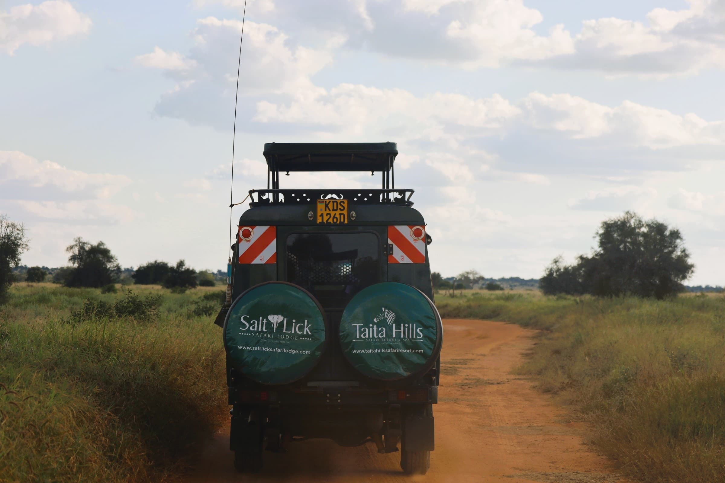 Safari vehicle in the wild